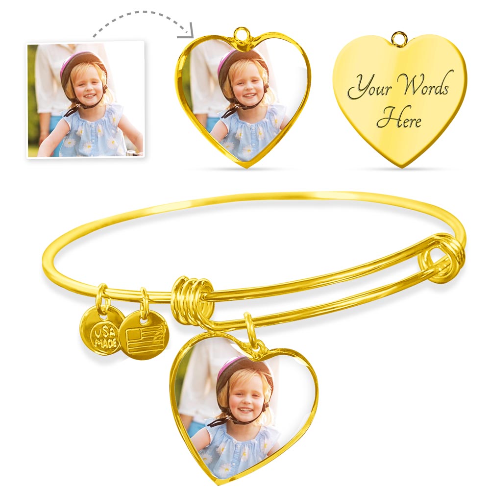 Custom Picture Soulmate Luxury Heart Bangle