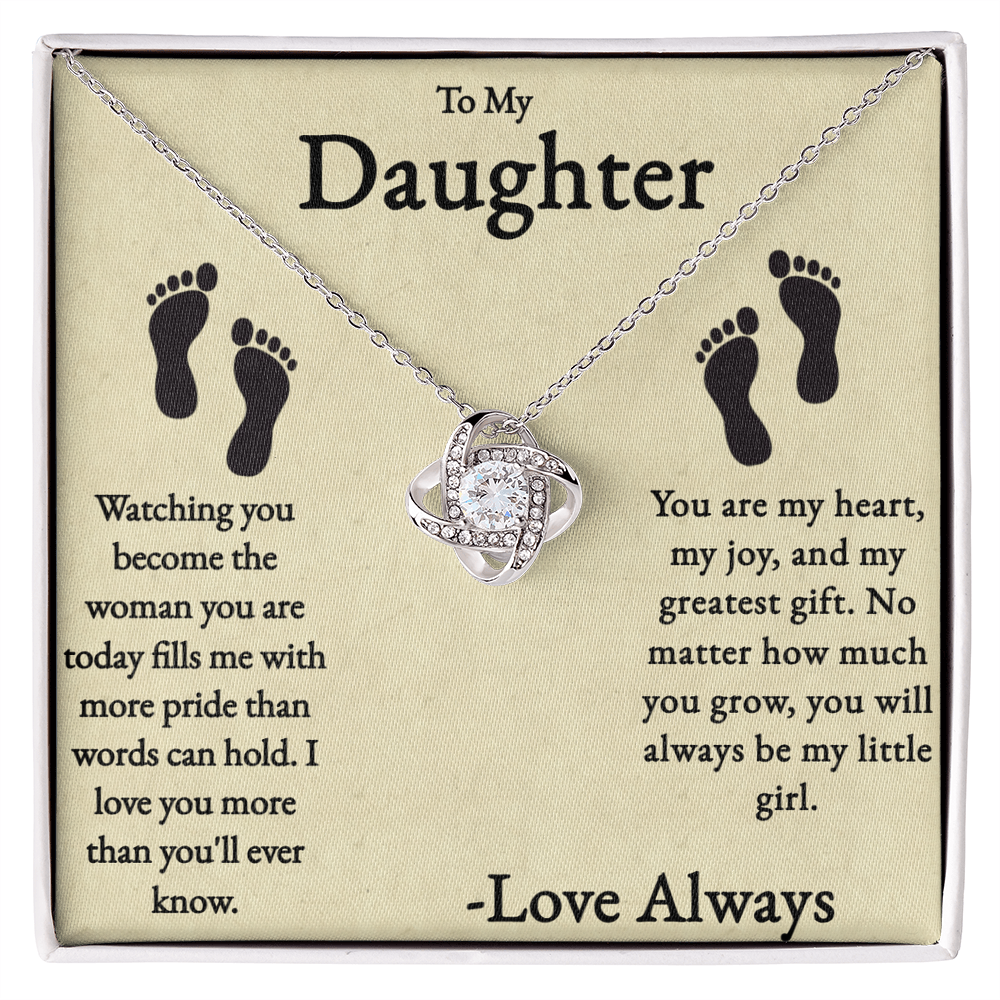 You Will Always Be My Little Girl Love Knot Necklace