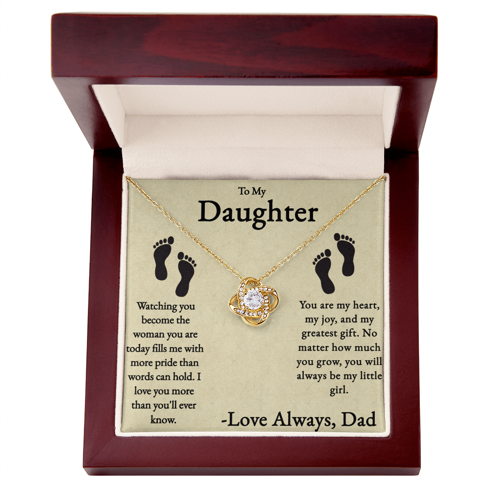 You Will Always Be My Little Girl Love Knot Necklace