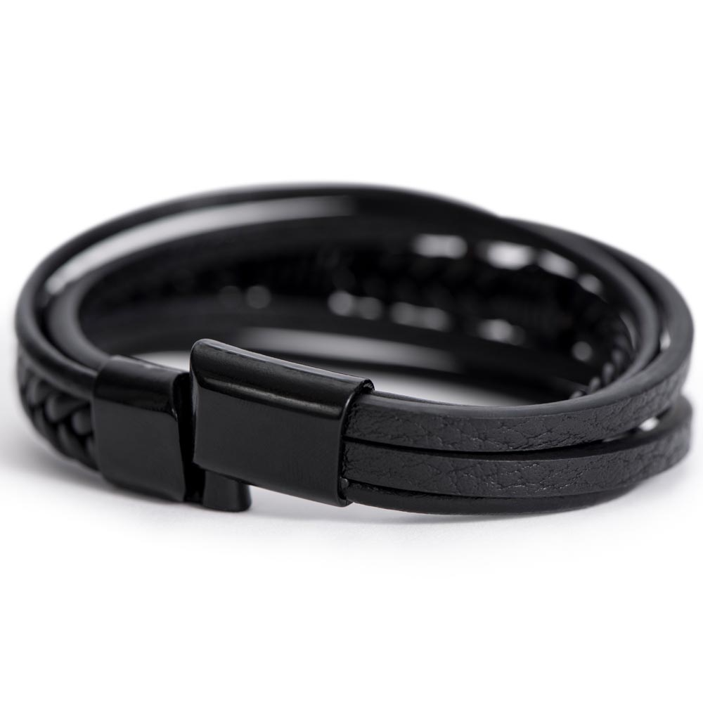 I Smile Because You Are My Brother Cross Leather Bracelet