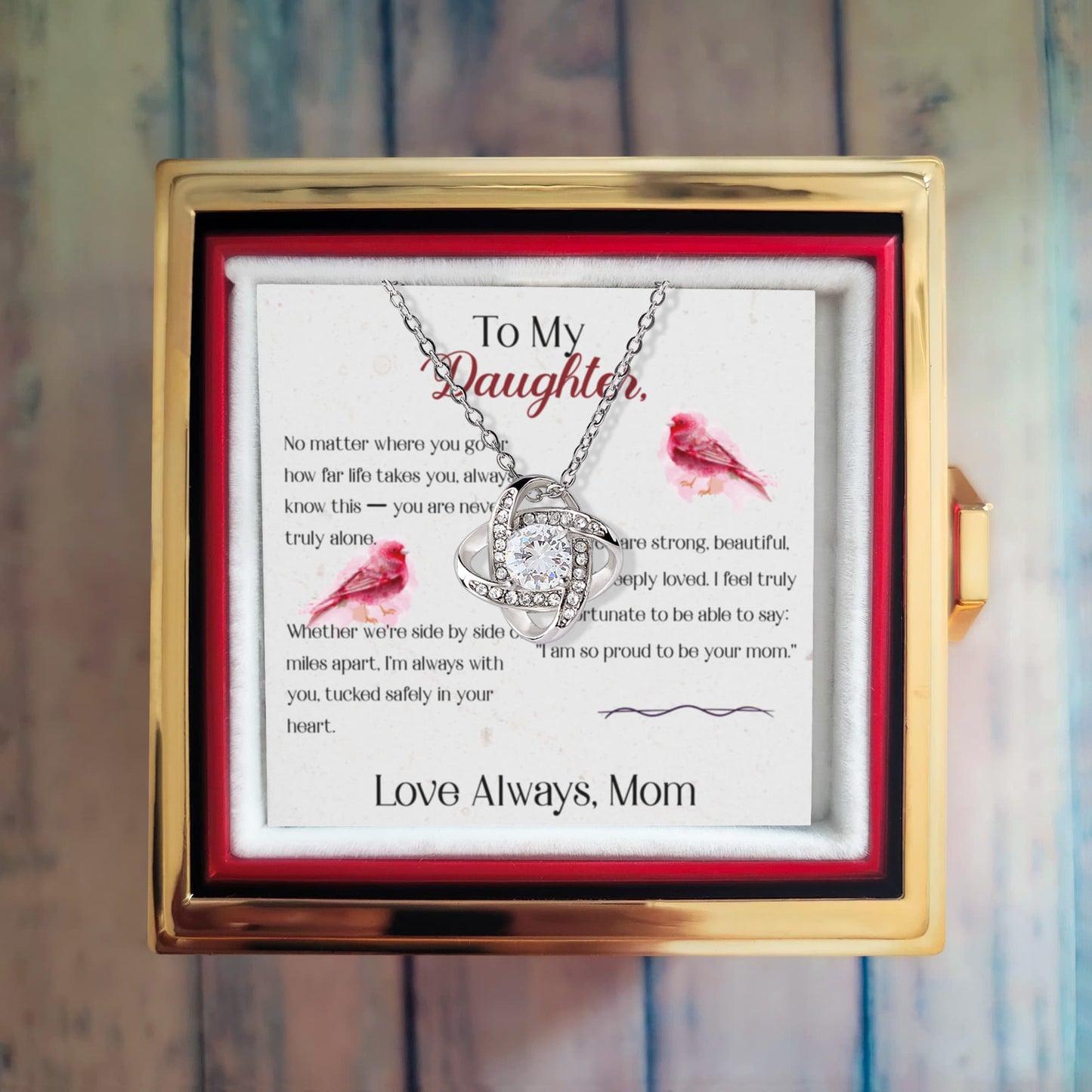 I Am So Proud To Be Your Mom Love Knot Necklace