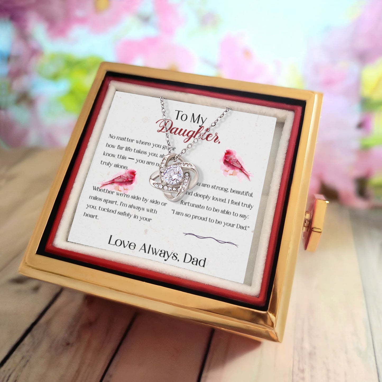 I Am So Proud To Be Your Dad Love Knot Necklace