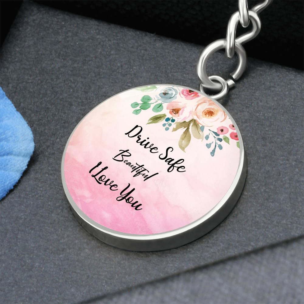Custom Engraving Drive Safe Beautiful Keychain