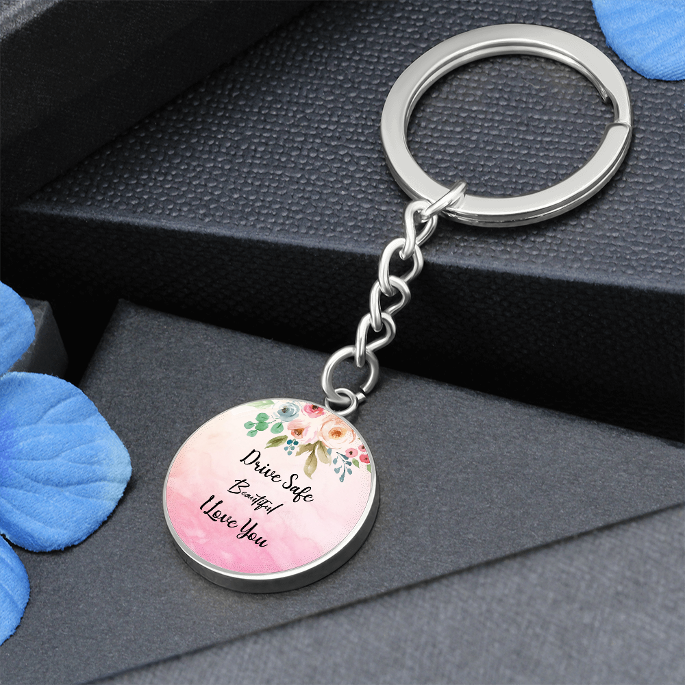 Custom Engraving Drive Safe Beautiful Keychain