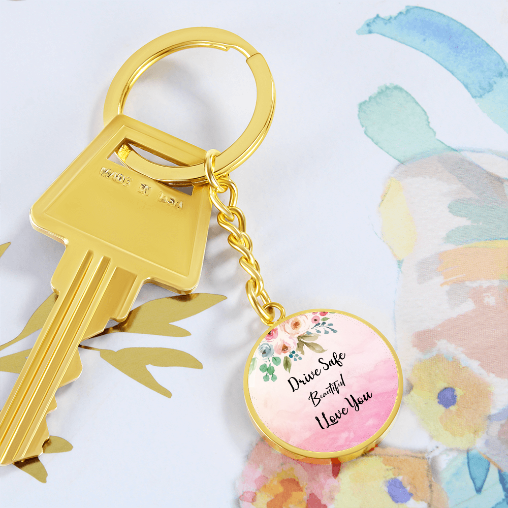 Custom Engraving Drive Safe Beautiful Keychain