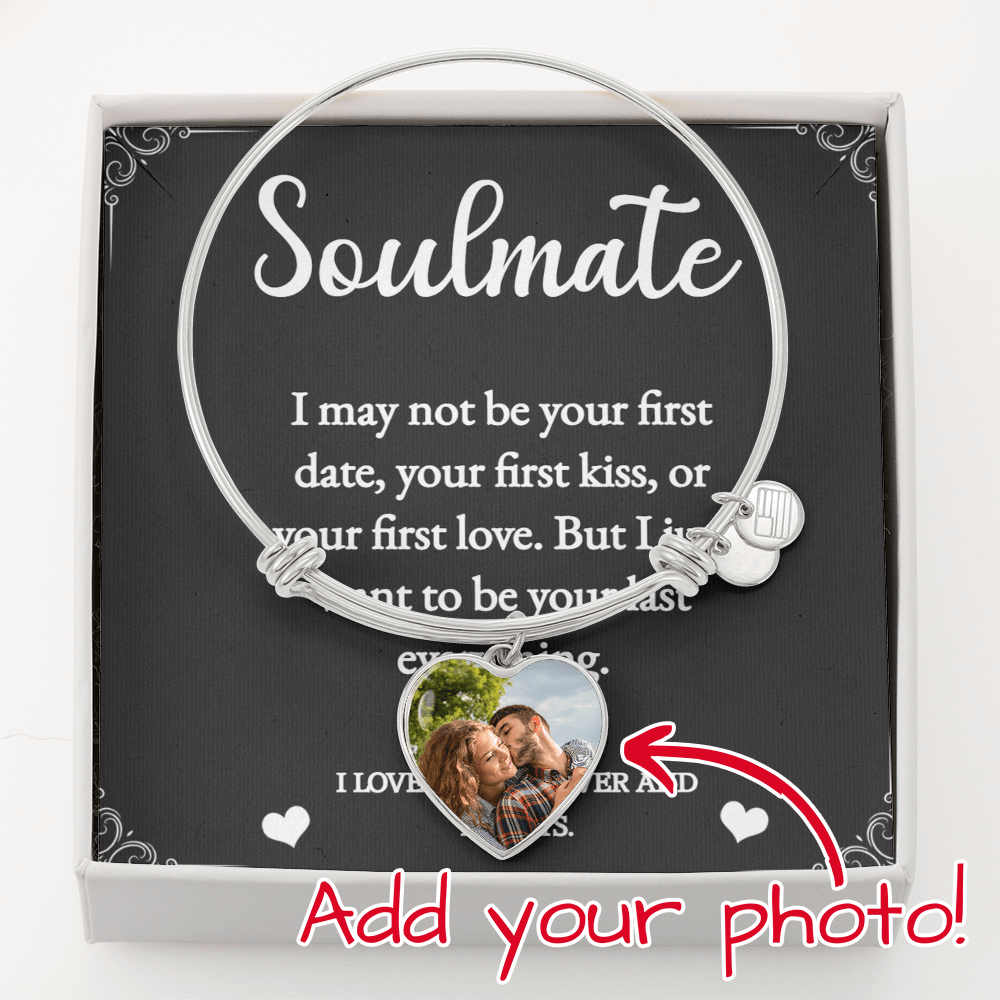 Custom Picture Soulmate Luxury Heart Bangle