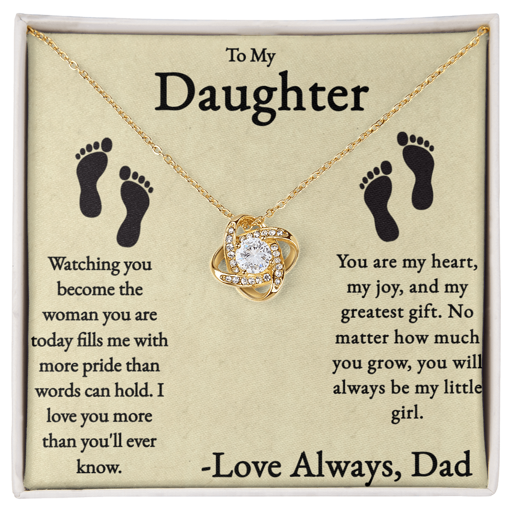 You Will Always Be My Little Girl Love Knot Necklace