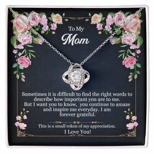 I am Forever Greatful Love Knot Necklace