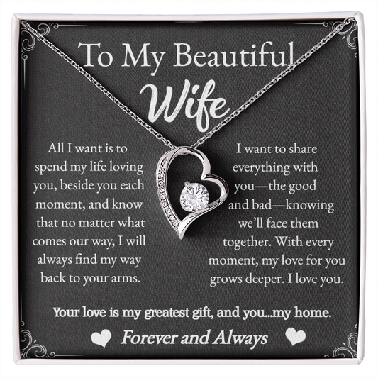 To My Beautiful Wife My Greatest Gift Necklace
