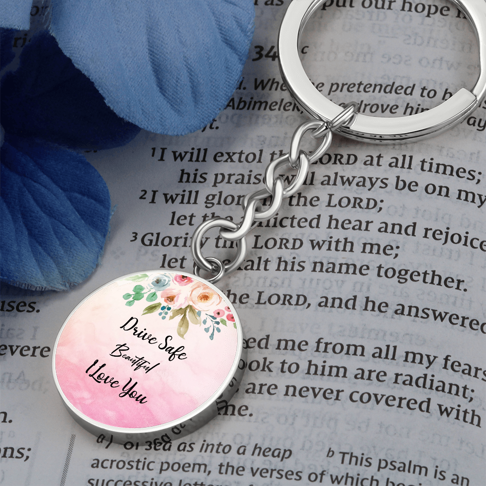 Custom Engraving Drive Safe Beautiful Keychain