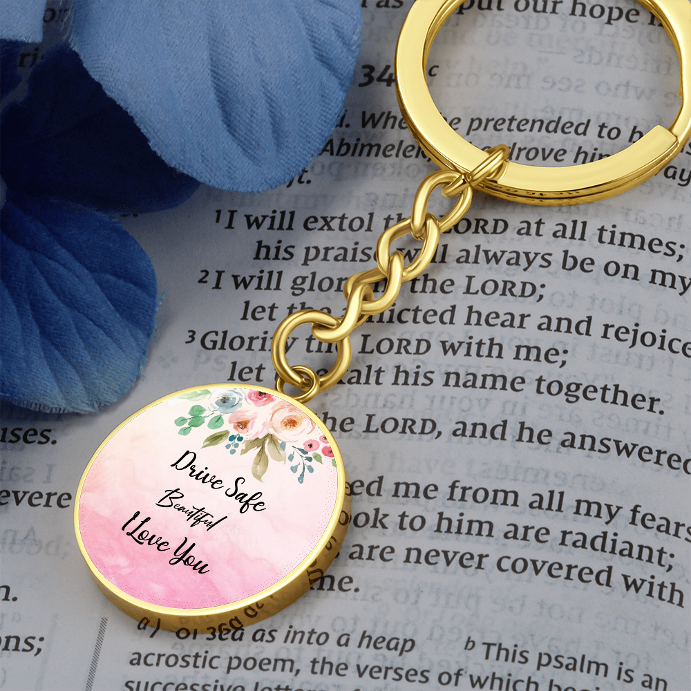 Custom Engraving Drive Safe Beautiful Keychain